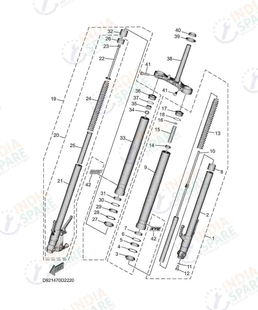 YAMAHA D921 R2 200CC Series FRONT FORK